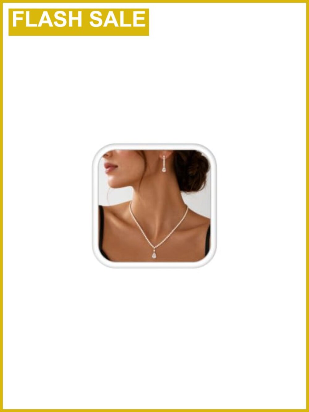 Rhinestone Necklace and Earring Set for Women Bridal Wedding Jewelry
